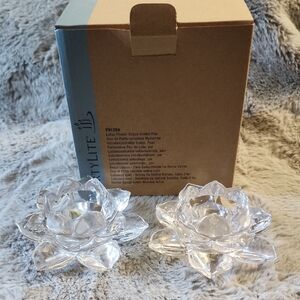 NIB PartyLite‎ Lotus Flower Votive Holder Pair P91289